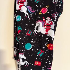 No Boundaries Santa riding Unicorn Leggings